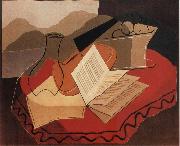 Juan Gris The Fiddle in front of window painting